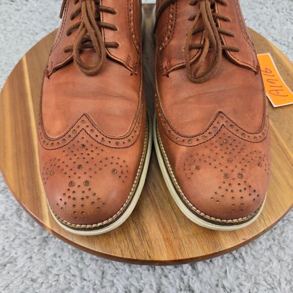 Cole Haan Original Grand Brown Woodbury Long Wingtip Daily Casual Oxford Mens 10 - Picture 6 of 12